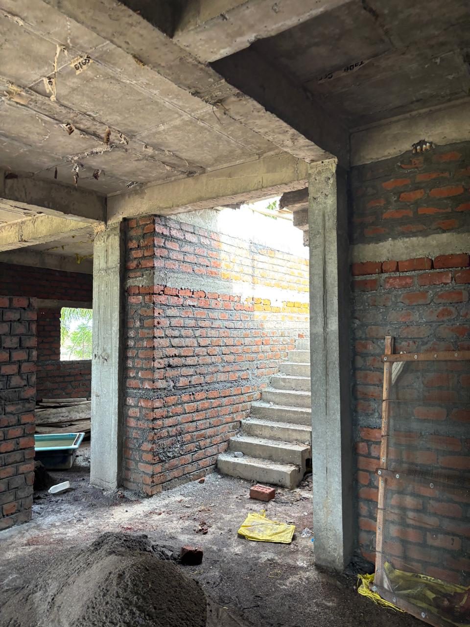 Brickwork inside house construction